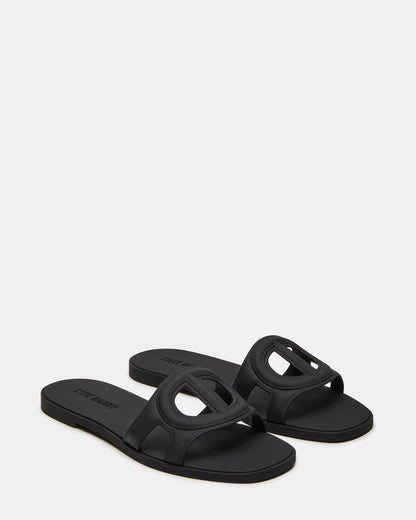 JELLIE Black Women's Square Toe Slide Sandal - Steve Madden