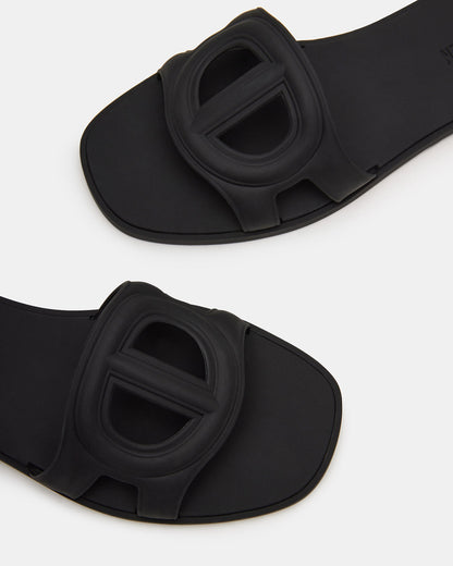 JELLIE Black Women's Square Toe Slide Sandal - Steve Madden