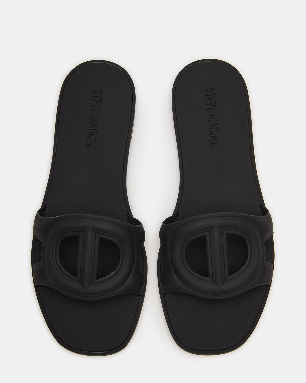 JELLIE Black Women's Square Toe Slide Sandal - Steve Madden