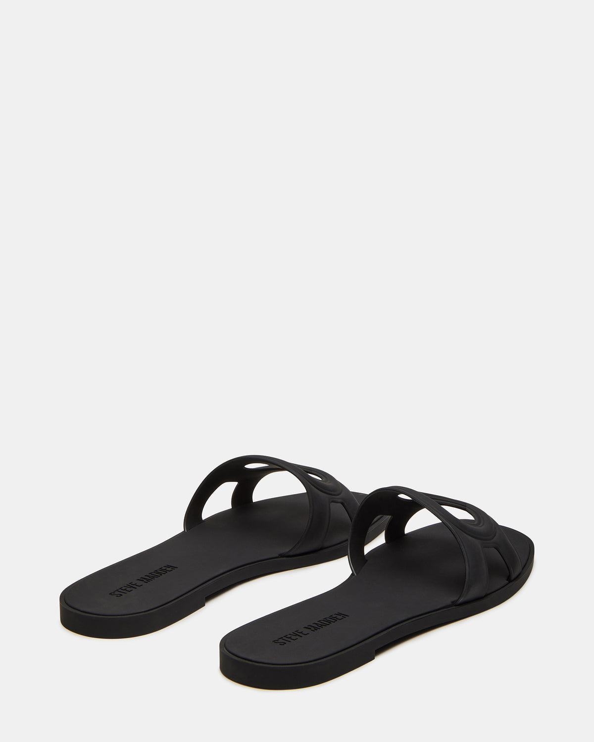 JELLIE Black Women's Square Toe Slide Sandal - Steve Madden