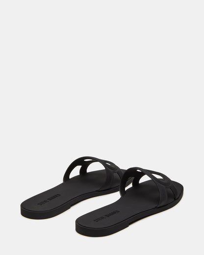 JELLIE Black Women's Square Toe Slide Sandal - Steve Madden