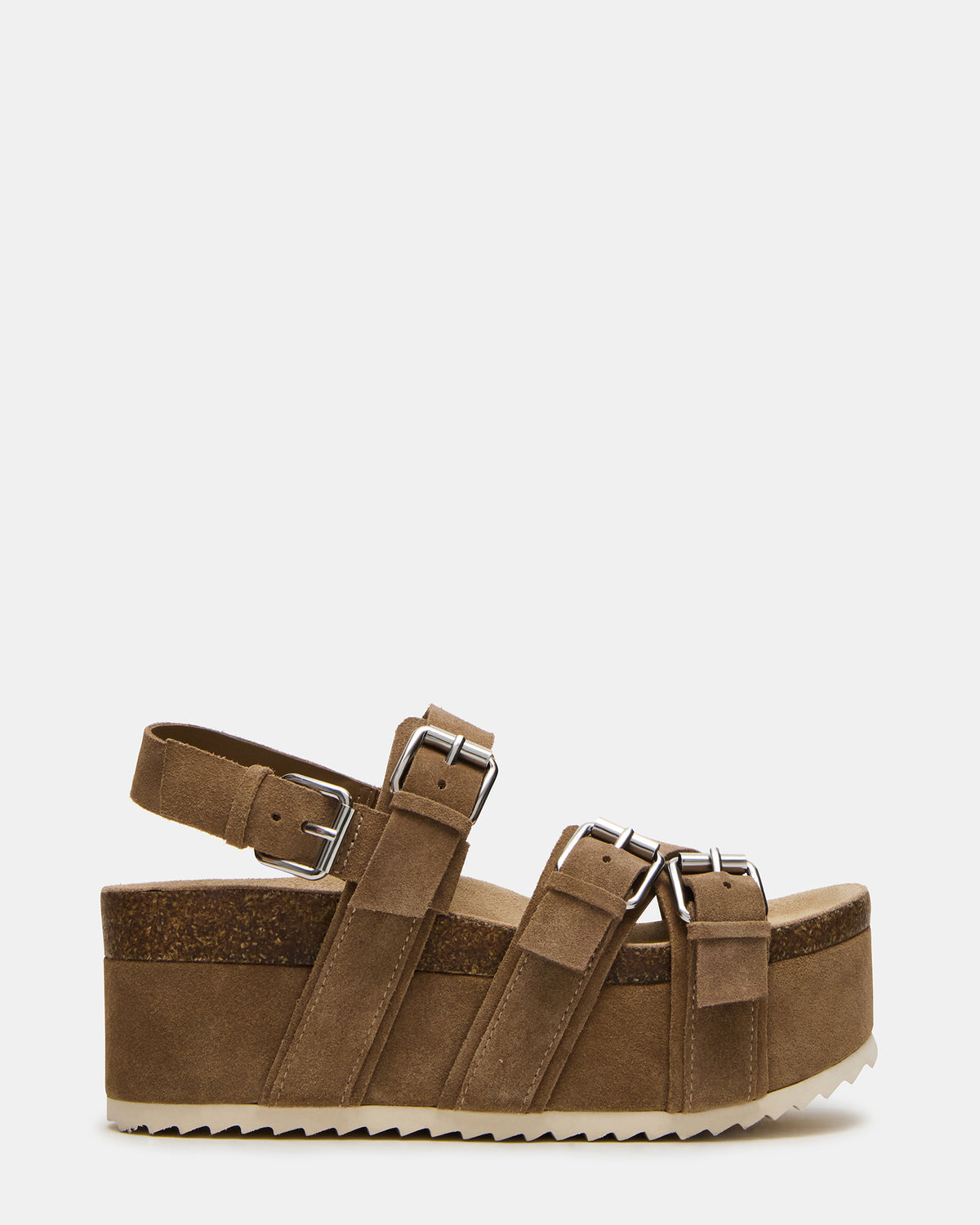 KIWI Taupe Suede Women's Strappy Platform Sandal - Steve Madden