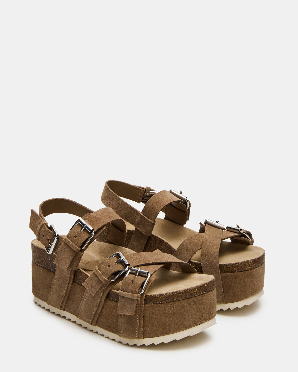 KIWI Taupe Suede Women's Strappy Platform Sandal - Steve Madden