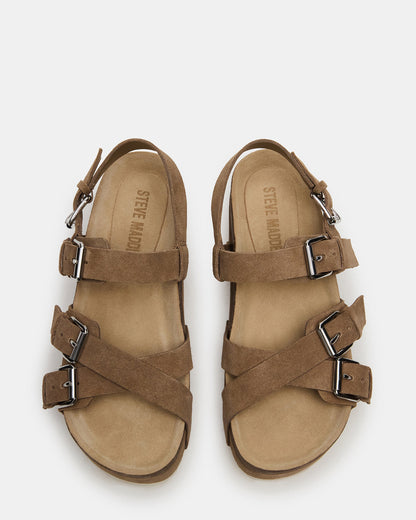 KIWI Taupe Suede Women's Strappy Platform Sandal - Steve Madden