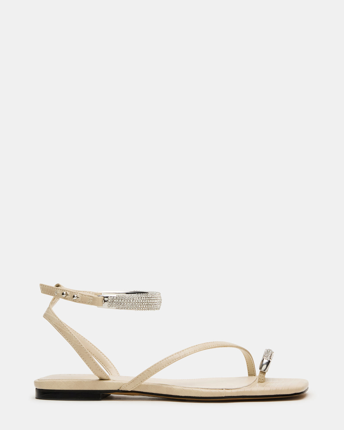 ODYSSEY-R Bone Crocodile Strappy Square-Toe Women Sandal - Steve Madden