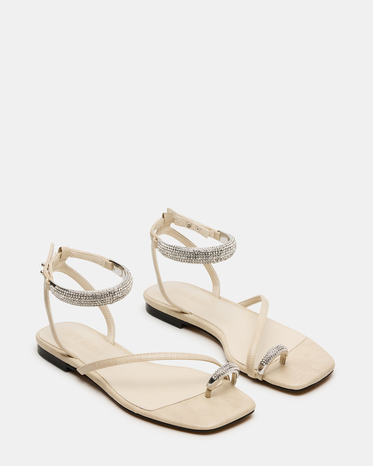 ODYSSEY-R Bone Crocodile Strappy Square-Toe Women Sandal - Steve Madden