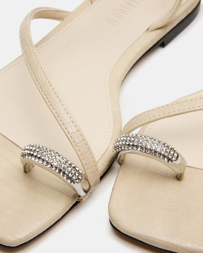 ODYSSEY-R Bone Crocodile Strappy Square-Toe Women Sandal - Steve Madden