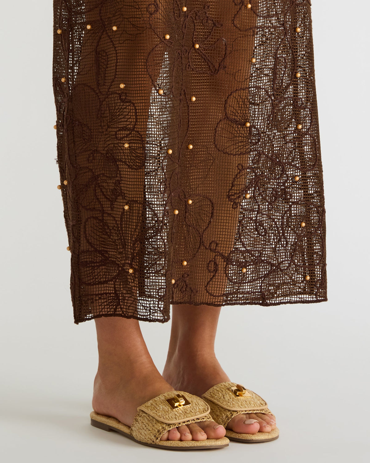 MORELAND Sequin Blue Quilted Slide Women's Sandal - Steve Madden