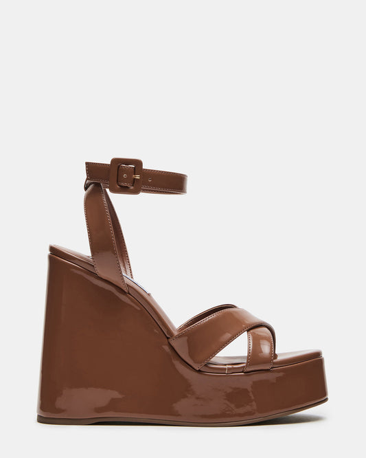 PINNACLE Camel Patent Women's Platform Wedge Sandal - Steve Madden