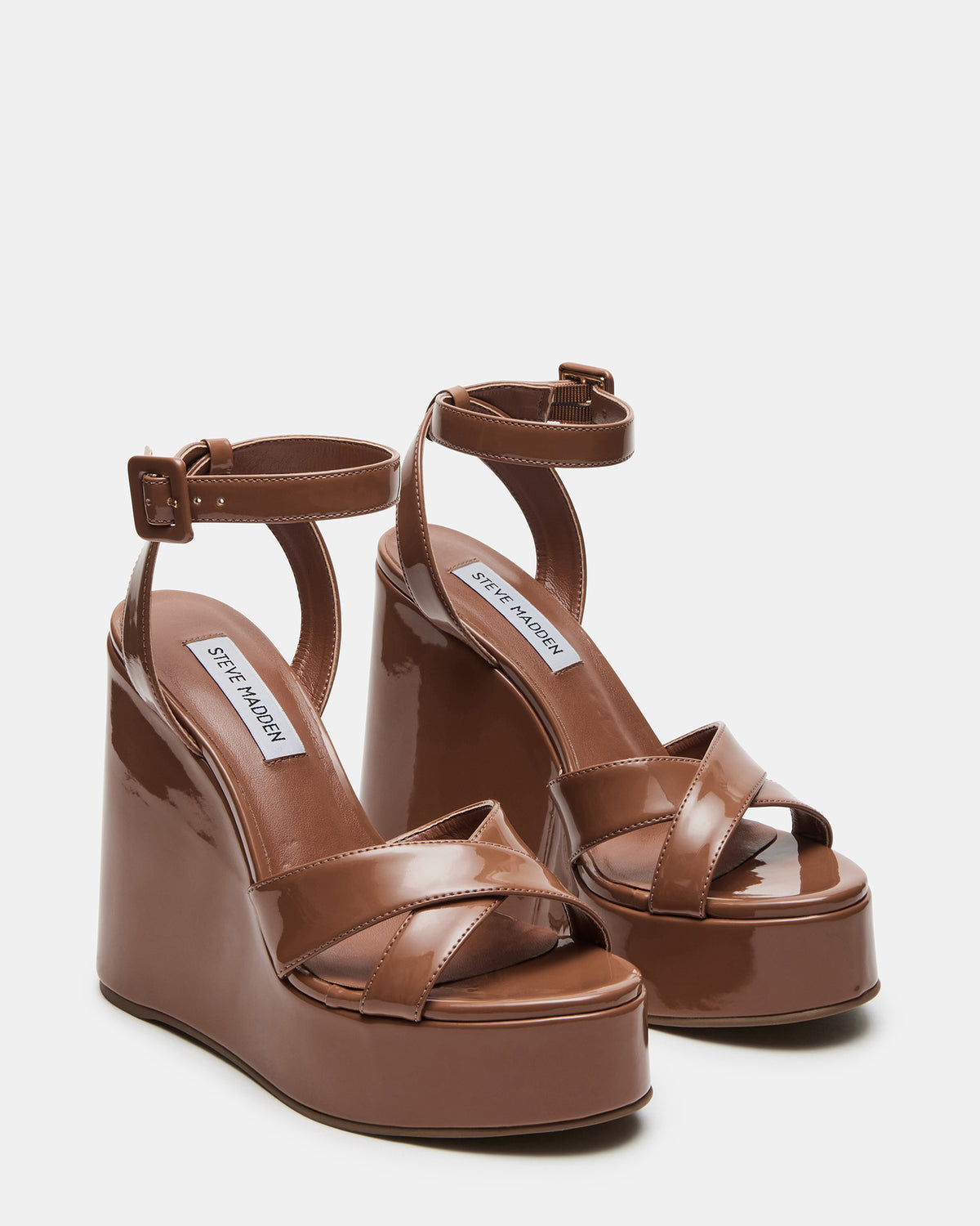 PINNACLE Camel Patent Women's Platform Wedge Sandal - Steve Madden