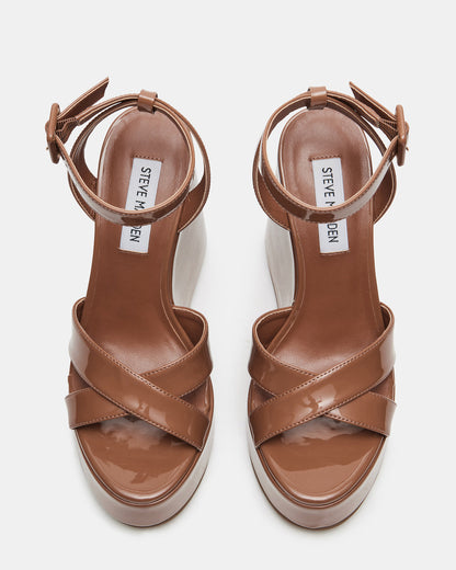 PINNACLE Camel Patent Women's Platform Wedge Sandal - Steve Madden