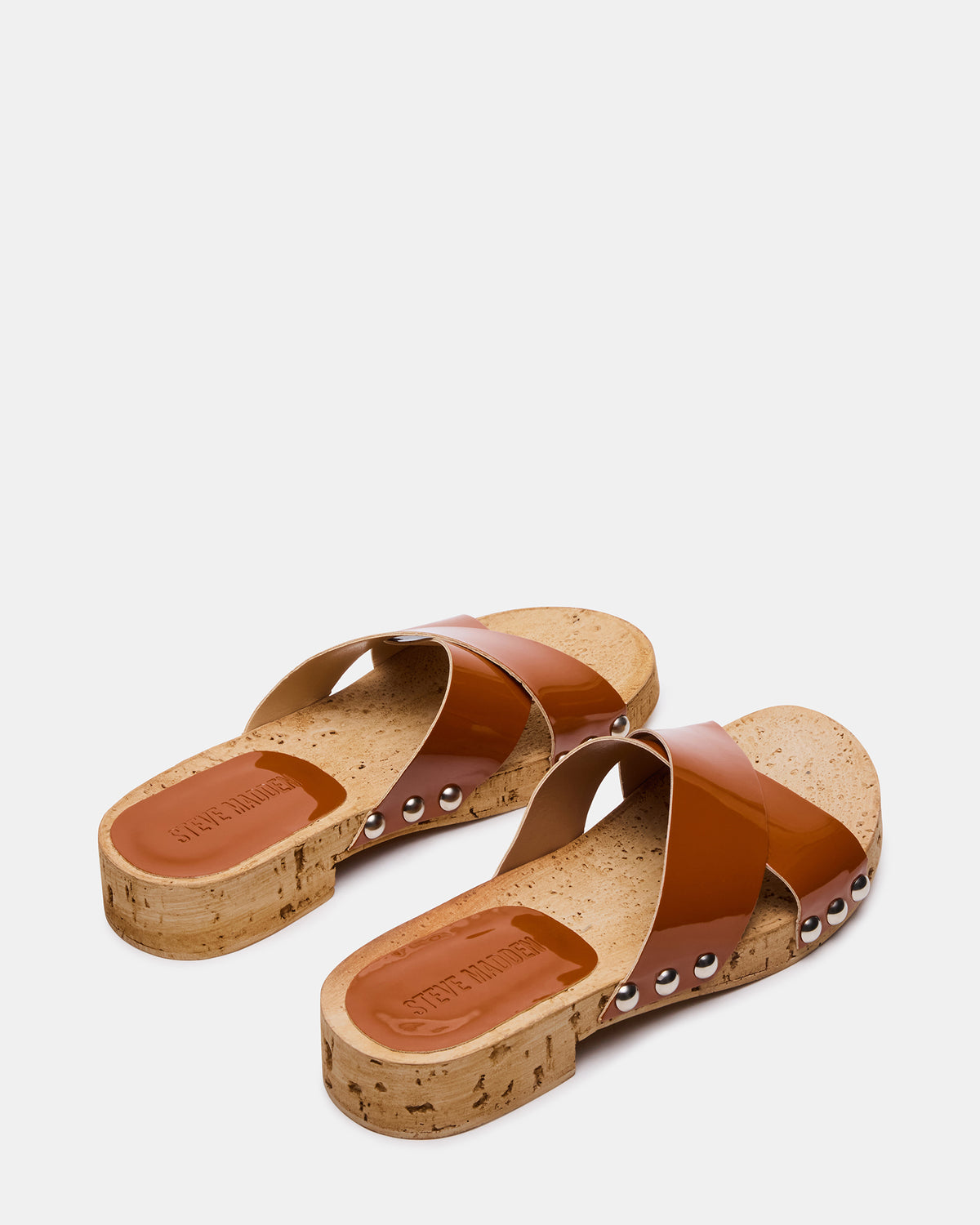 CANTLAY Camel Patent Studded Mule Slide Women's Sandal - Steve Madden
