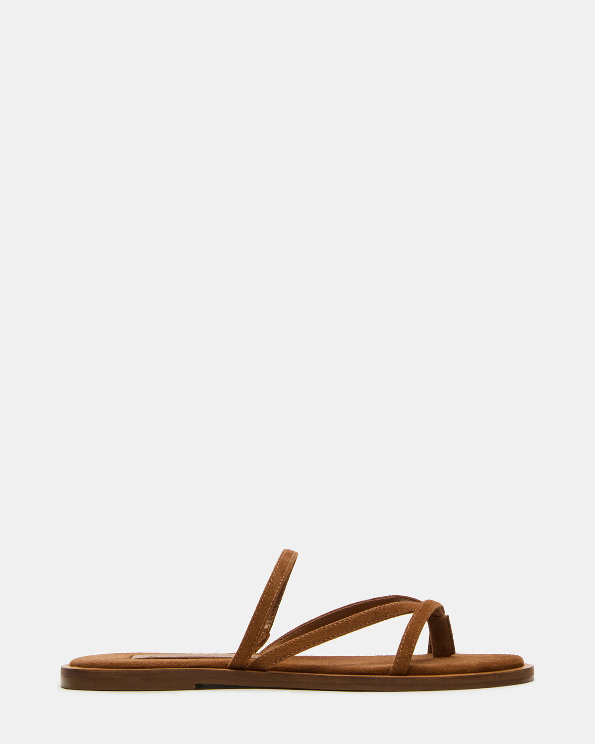 ELLERY Chestnut Suede Strappy Thong Slide Women's Sandal - Steve Madden