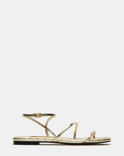 TANGO Gold Square-Toe Strappy Women's Sandal - Steve Madden