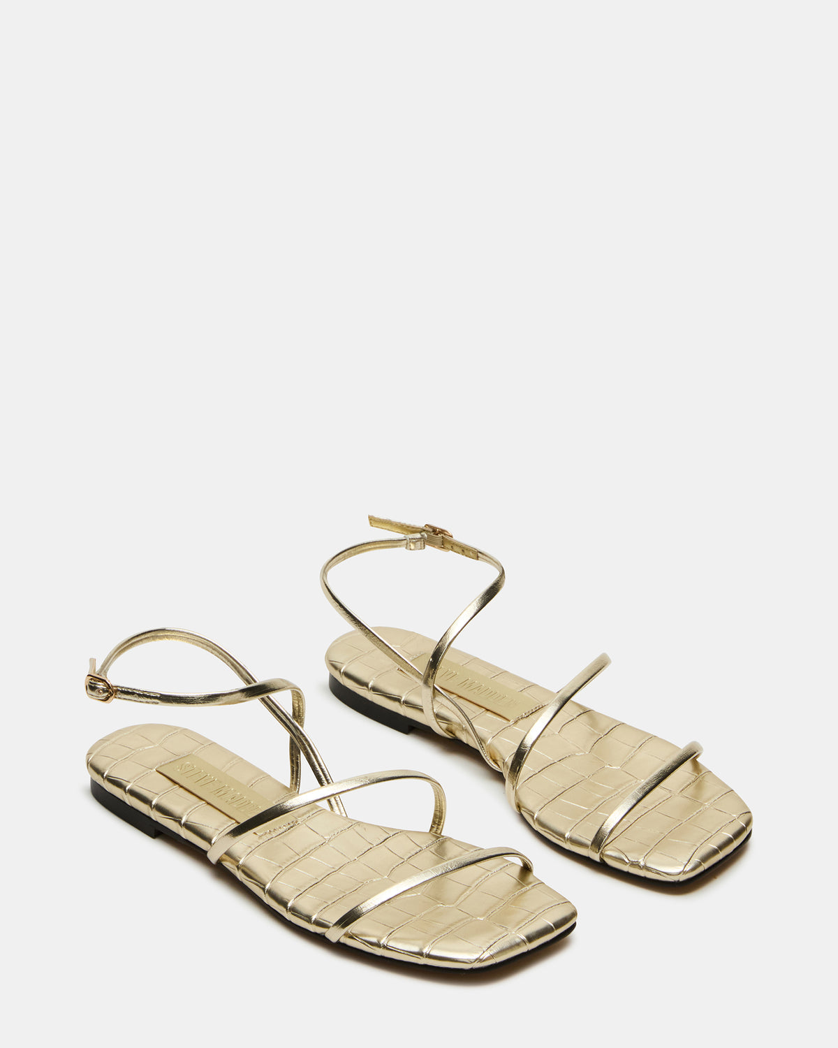 TANGO Gold Square-Toe Strappy Women's Sandal - Steve Madden