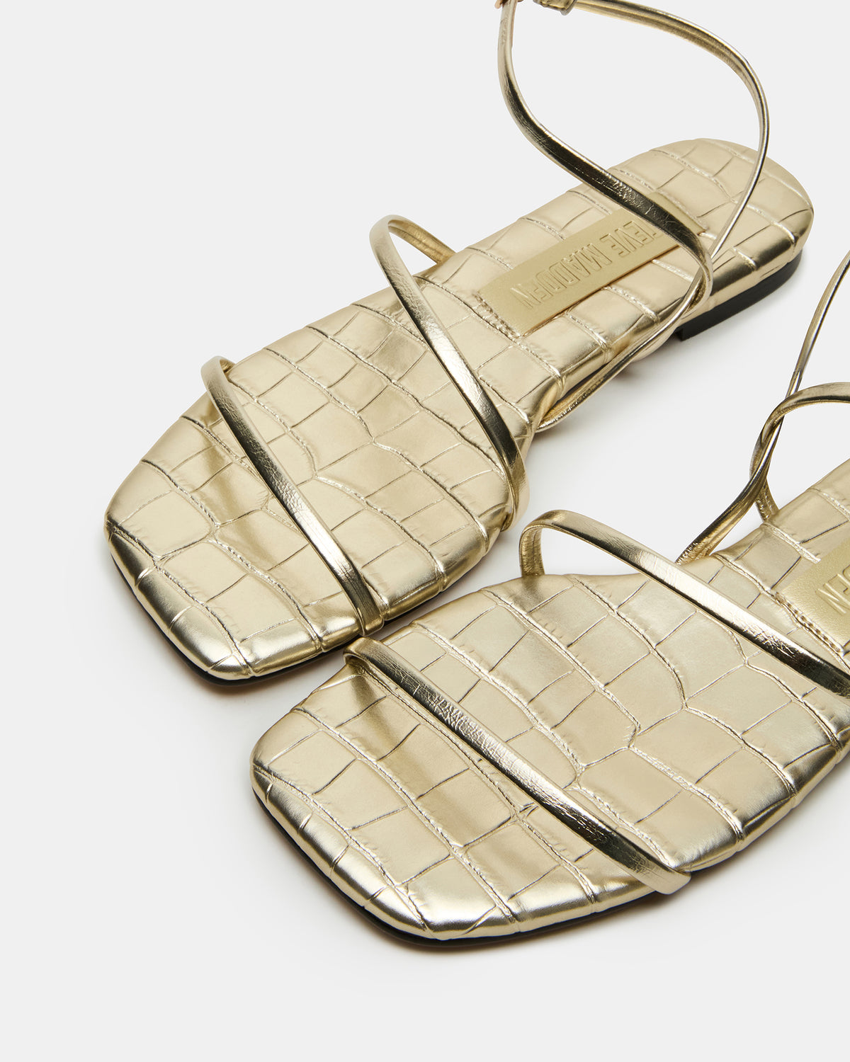 TANGO Gold Square-Toe Strappy Women's Sandal - Steve Madden