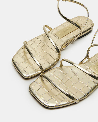 TANGO Gold Square-Toe Strappy Women's Sandal - Steve Madden
