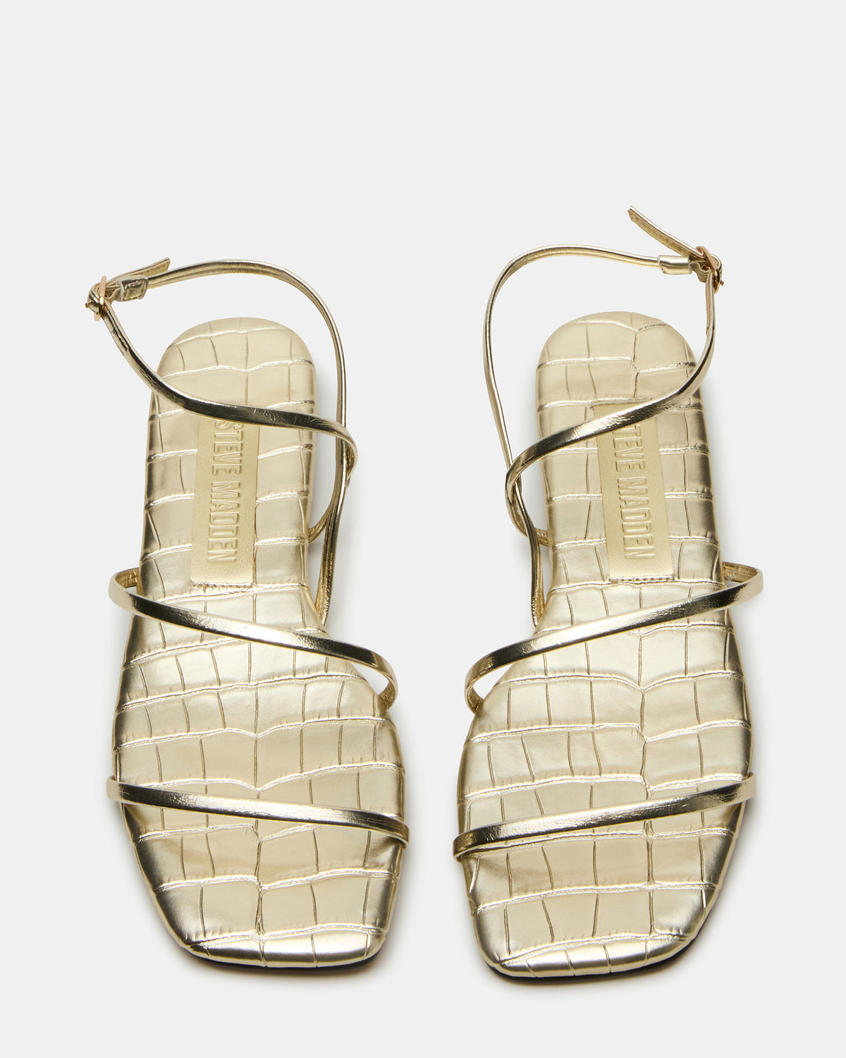 TANGO Gold Square-Toe Strappy Women's Sandal - Steve Madden