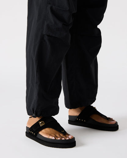 THONA Black Suede Women's Flatform Thong Sandal - Steve Madden