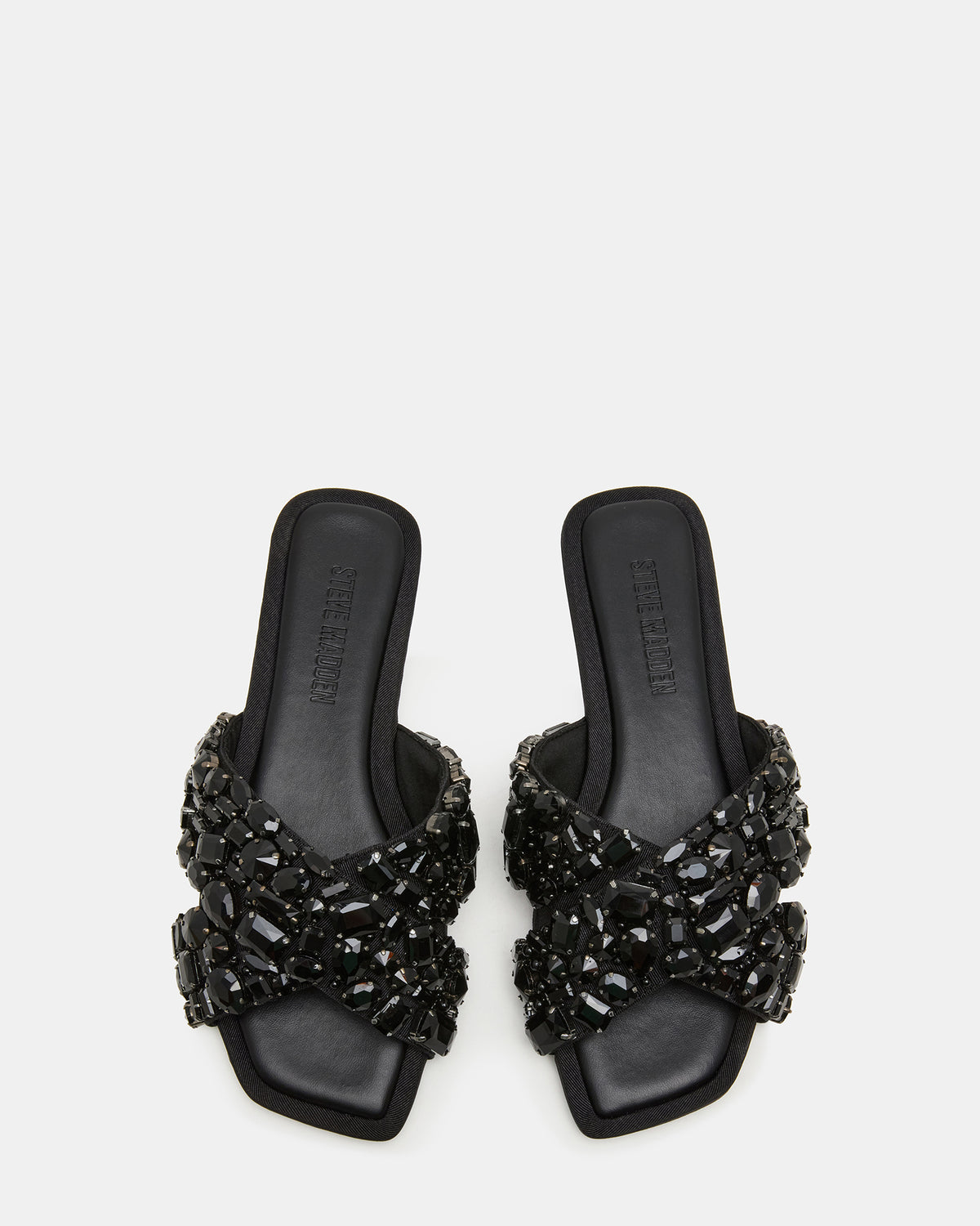 LEVITY Black Square-Toe Slide Women's Sandal - Steve Madden