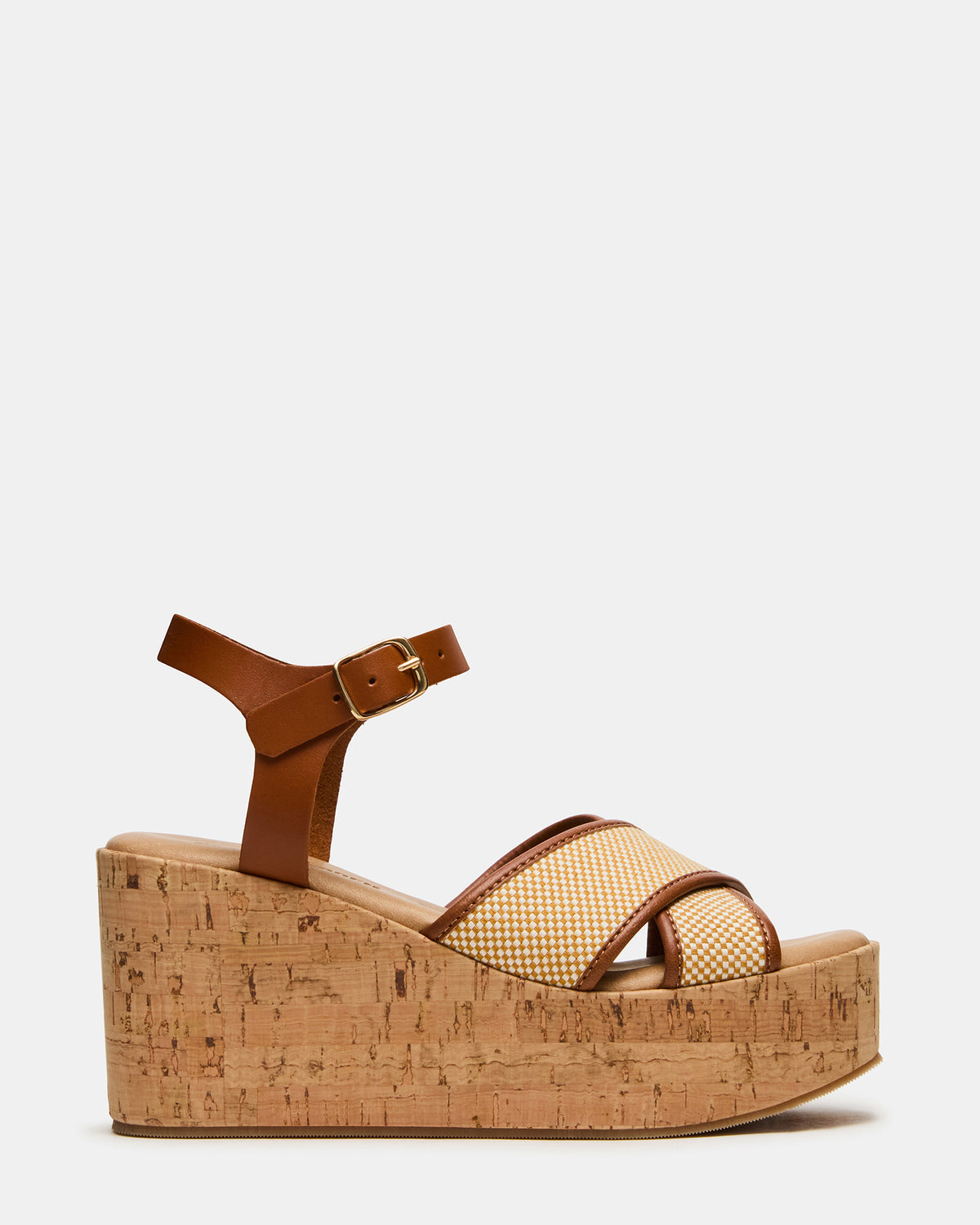 JETSET Brown Multi Platform Wedge Women's Sandal - Steve Madden