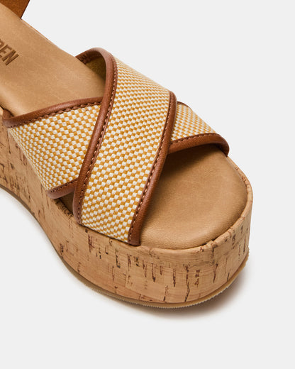 JETSET Brown Multi Platform Wedge Women's Sandal - Steve Madden