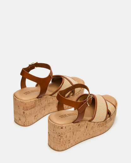JETSET Brown Multi Platform Wedge Women's Sandal - Steve Madden