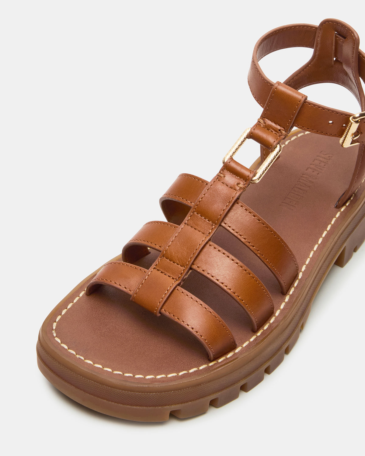 JARELLI Tan Leather Strappy Platform Women's Sandal - Steve Madden