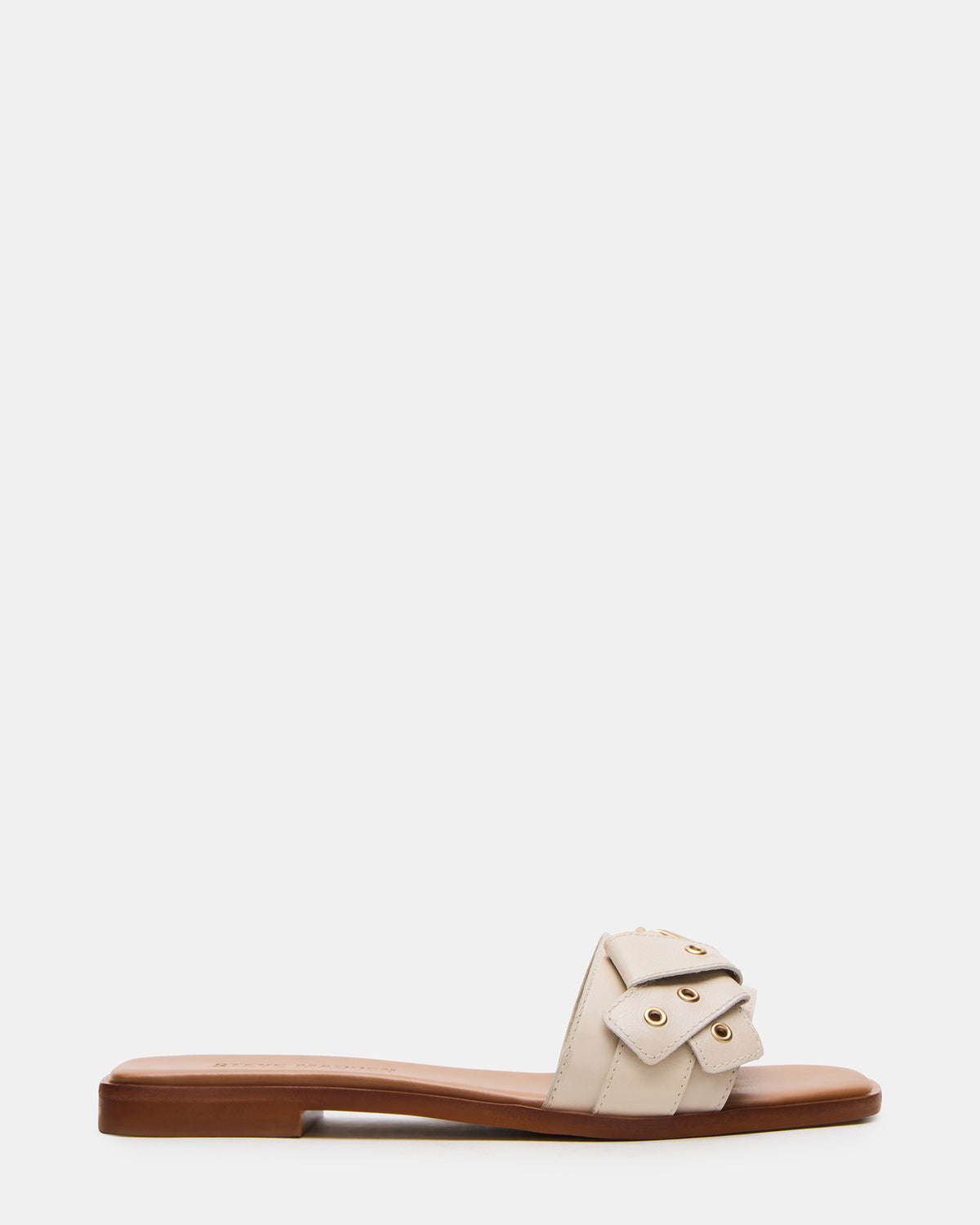 HILARIA Bone Leather Square-Toe Slide Women's Sandal - Steve Madden