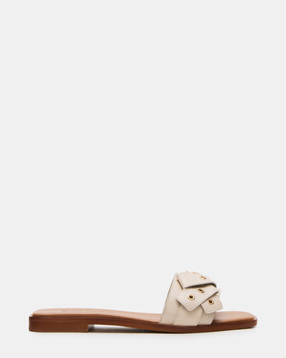 HILARIA Bone Leather Square-Toe Slide Women's Sandal - Steve Madden