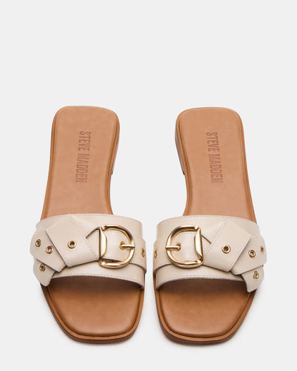 HILARIA Bone Leather Square-Toe Slide Women's Sandal - Steve Madden