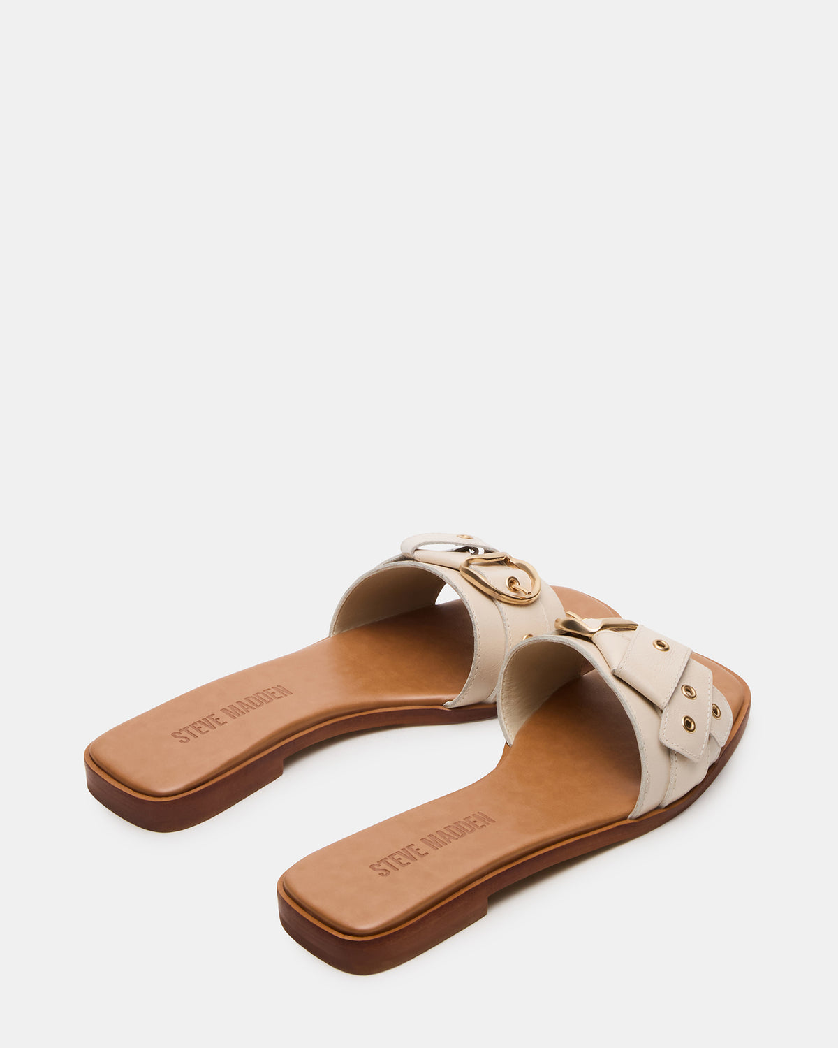 HILARIA Bone Leather Square-Toe Slide Women's Sandal - Steve Madden