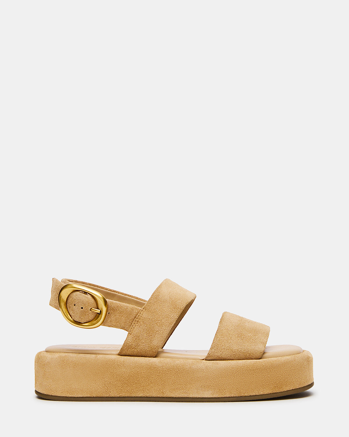 BARONI Sand Suede Square-Toe Platform Women's Sandals - Steve Madden