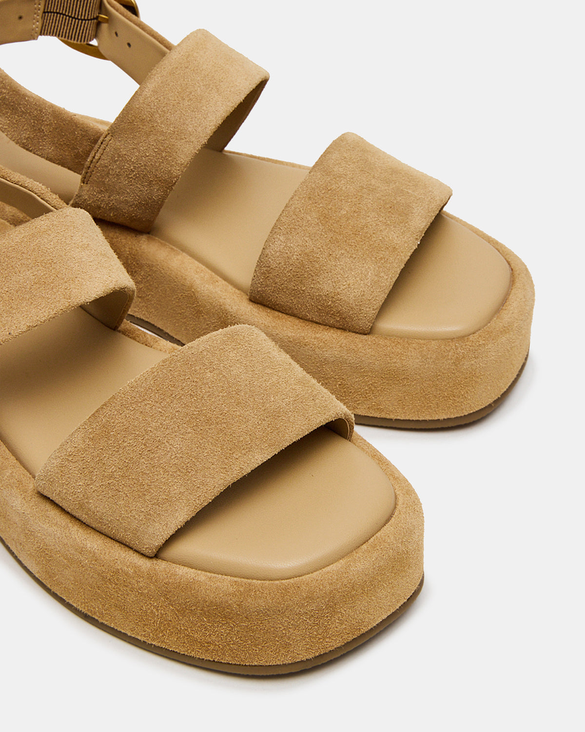 BARONI Sand Suede Square-Toe Platform Women's Sandals - Steve Madden