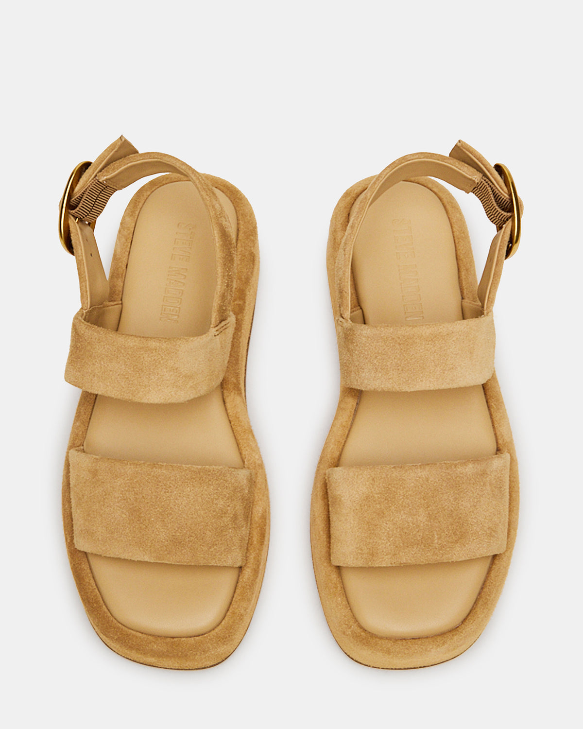 BARONI Sand Suede Square-Toe Platform Women's Sandals - Steve Madden