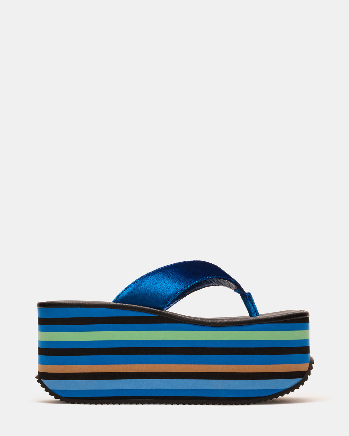 SEVILLA Blue Multi Thong Platform Chunky Flatform Square-Toe Women's Sandal - Steve Madden