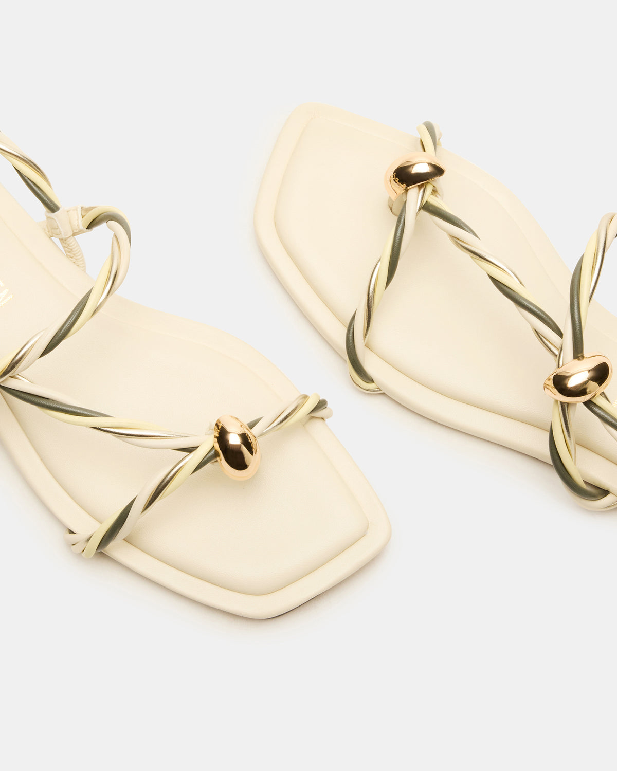 LOCO Bone Multi Women's Strappy Square Toe Sandal - Steve Madden