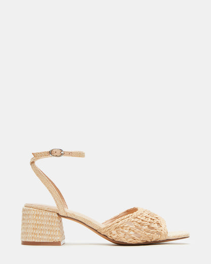 SOLEIL Raffia Square-Toe Woven Women's Sandal - Steve Madden