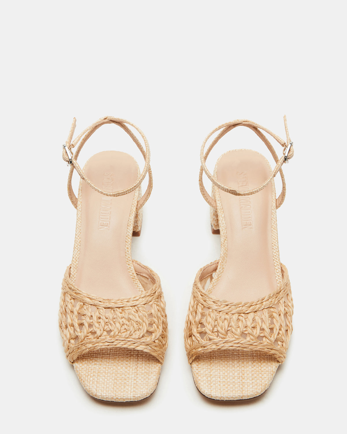SOLEIL Raffia Square-Toe Woven Women's Sandal - Steve Madden