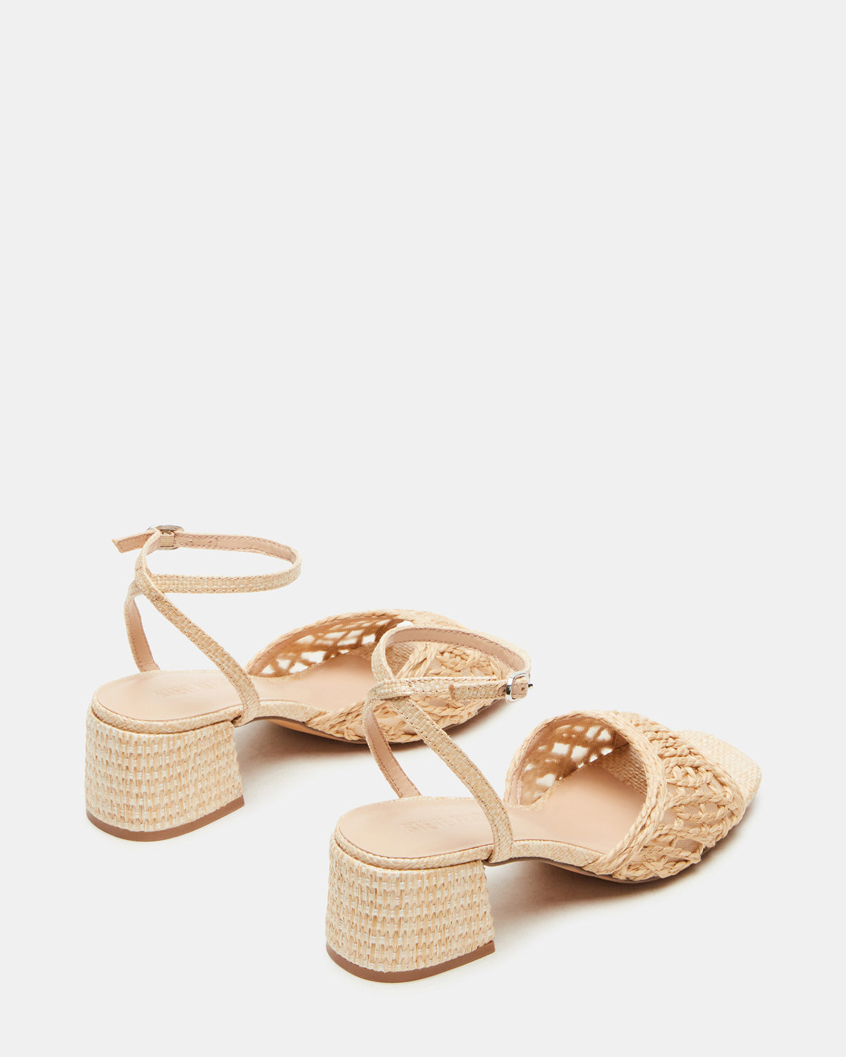 SOLEIL Raffia Square-Toe Woven Women's Sandal - Steve Madden