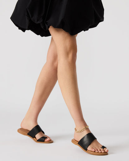 ZANI Olive Leather Women's Slide Sandal - Steve Madden