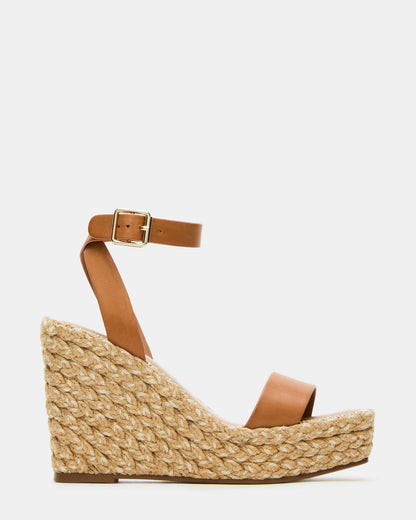 COSMO Tan Leather Rattia Women's Platform Wedge - Steve Madden