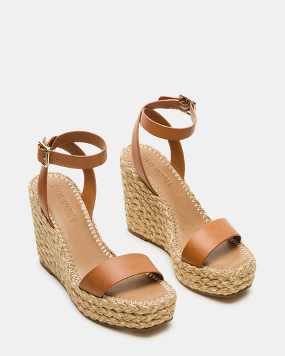 COSMO Tan Leather Rattia Women's Platform Wedge - Steve Madden