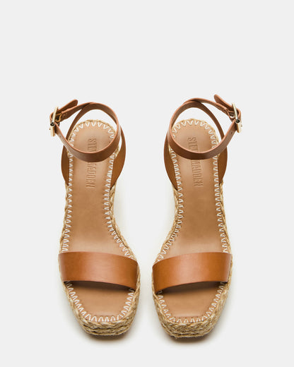 COSMO Tan Leather Rattia Women's Platform Wedge - Steve Madden