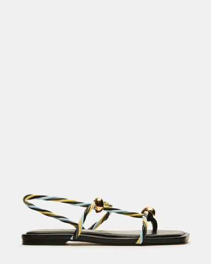 LOCO Black Multi Women's Strappy Square Toe Sandal - Steve Madden