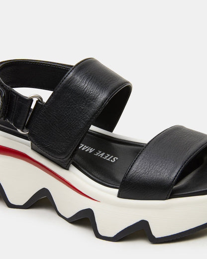 LOCHAN Black Platform Flatform Strappy Women's Sandal - Steve Madden