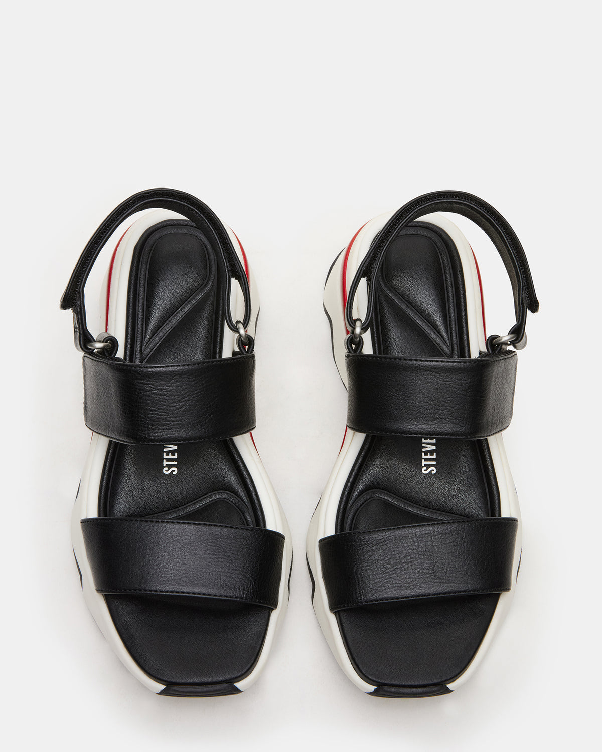 LOCHAN Black Platform Flatform Strappy Women's Sandal - Steve Madden