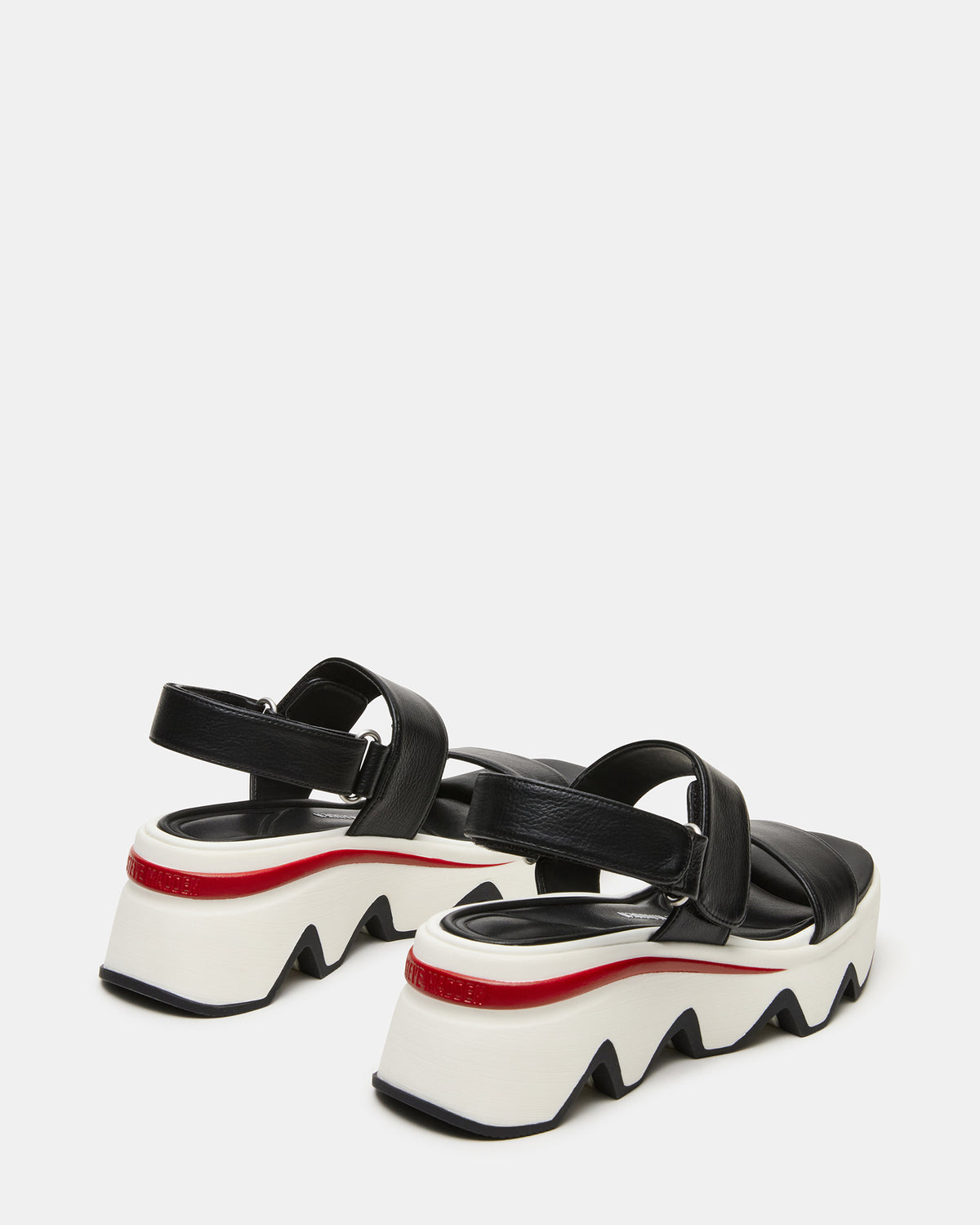 LOCHAN Black Platform Flatform Strappy Women's Sandal - Steve Madden