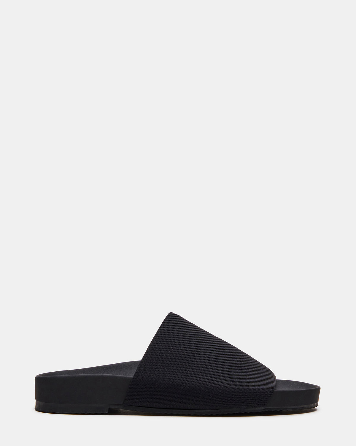 SANSA Black Flatform Footbed Slide Women's Sandal - Steve Madden