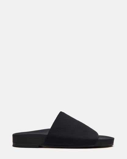 SANSA Black Flatform Footbed Slide Women's Sandal - Steve Madden